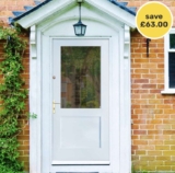 W hite Fibre 2XG Double Glazed Clear Glass External Door 1981 x 762mm