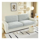 WEYOND Chenille Stretch Sofa Covers, 2-Piece, Non-Slip, Light Grey