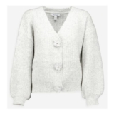 WILD FLOWER Grey Rib Knitted Cardigan