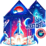 W&O Rocket Ship Play Tent with Blast Off Button – Ultimate Spaceship Tent with Captivating Space Sounds – Perfect for Indoor & Outdoor Adventures