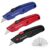 WORKPRO Premium Utility Knife Set, 3-Pack Full-Metal Retractable Box Cutters, Quick-Change Blade, Includes 10 Blades Each (Black, Red, Blue)