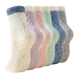 WORPICE 5 Pairs Womens Fluffy Non Slip Socks