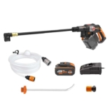 WORX Nitro HydroShot WG633E 20V High-Flow Cordless Portable Pressure Cleaner with Brushless Motor Up to 56 Bar Pressure, IPX7