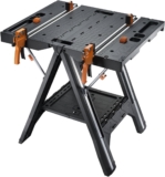 WORX WX051 Pegasus Multi-Function Work Table and Sawhorse with Quick Clamps and Holders, Black
