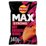 Walkers Max Strong Hot Chicken Wings Sharing Crisps, 140g – S&S £1.17 / £1.10