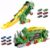 Warmiehomy Dinosaur Transport Truck Toys for or 3 4 5 6 7 Year Old Boys, Truck Transporter with 12 Race Cars, Portable Race Track Carrier Vehicles Gift Toy for Kids Christmas Birthday Party