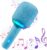Warmiehomy Kids Microphones Portable Karaoke Microphone for Girls Variable Sound for Kids with LED Lights Wireless Bluetooth Microphone Speaker Home KTV Singing Player Girls Boys Gifts Blue