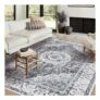 Washable Boho Floral Rug with Non-Slip Backing 200×290 Cm