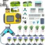 Water Timer with LCD Display,2026 Latest Automatic Watering System with 3 Separate Watering Programmes,IP55 Waterproof Irrigation Timer with 3 Types of Drip Tips for Garden/Greenhouse/Lawn