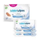 WaterWipes Sensitive Newborn & Baby Wipes, 180 Count (3 Packs), 3-In-1 Cleans, Cares, Protects, 99.9% Water, Unscented