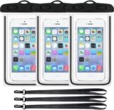 Waterproof Phone Pouch, 3 PCS Waterproof Phone Case for Swimming, Underwater Phone Case, Dry Bag with Clip Strap, for 16 15 14 13 12 11 Pro Max Plus Mini, XS, S23 Up to 7, Transparent