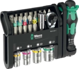 Wera Tool-Check Modular 1, 21 Pieces – With Bitholding Screwdriver & Ratchet for 1/4 Hex Drive Bits
