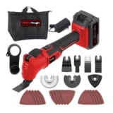 Werktough OS06 20V Cordless Oscillating Multi-Tool, 20000rpm, 26 Accessories, Red