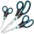 Westcott Easy Grip Scissors 3 Pieces Black Universal Scissors with Comfort Grip