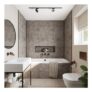 Wetwall Mermaid Tongue and Groove Vintage Concrete Plywood Shower Wall Panel