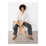 White Broderie v Neck Blouse