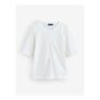 White Modern Rib Short Sleeve Henley T-Shirt
