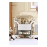 White SHEONLY Makeup Storage Organizer with Clear Lid