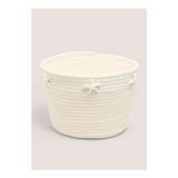 White Shell Embroidered Basket