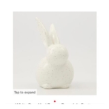 White Speckled Bunny Porcelain Easter Decor 19x10cm