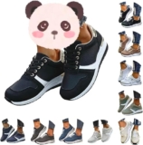 Wide Fit Womens Orthopedic Trainers with Arch Support Cushion Memory Foam Wedge Trainer Lightweight Running Shoes Waterproof Non Slip Platform Walking Sneakers Plantar Fasciitis Tennis Shoes