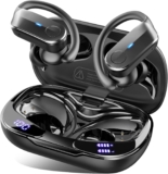 Wireless Earbuds Sports, 2026 Bluetooth 5.4 Headphones with 70H Deep Bass Over Ear Buds, IPX8 Waterproof ENC Noise Cancelling Earphones, Running Headphones with Earhooks, USB-C Headset for Workout/Gym