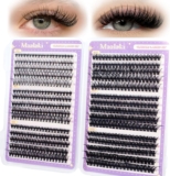 Wispy Cluster Lashes 600Pcs DIY Individual Eyelashes 3040506080100D Fluffy Lash Clusters D Curl 9-16mm Natural Eyelash Clusters Lashes Individual Cluster for Daily Party