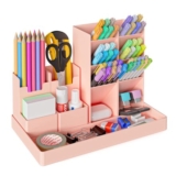 Withosent 5-Piece Modular Pen Holder Desk Organizer (Pink)