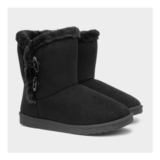 Womens Black Faux Fur Ankle Boot