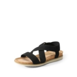 Womens Comfortable Low Wedge Sandals, Open Toe Slip on Strappy Flat Sandals