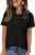 Womens Crew Neck T Shirts Short Sleeve Basic Tops Fitted Tunic Blouses Summer Casual Solid Color T-Shirt with Chest Pocket