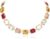 Womens Geometric Collar Necklace, Irregular Rectangle Emerald Cut Cluster Crystal Simulated Pearl Statement Chunky Bib Necklace Jewellery for Party Pink Multicolour Gold-Tone