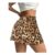 Womens Leopard Print High-Waisted Mini Skirt for Streetwear
