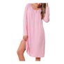 Womens Long Cotton Nightdress with Long Sleeves Pink