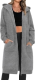 Womens Long Hoodies Zip Up Longline Hoodie Fleece Ladies Sweatshirt Jacket Hooded Coat Casual Loose Hoody with Pockets