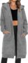 Womens Long Hoodies Zip Up Longline Hoodie Fleece Ladies Sweatshirt Jacket Hooded Coat Casual Loose Hoody with Pockets