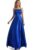 Womens Satin Spaghetti Strap Prom Evening Dress, Royal Blue – Size 8