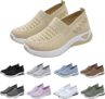 Womens Slip-On Walking Shoes Mesh Breathable Trainers Non Slip Low Top Orthopedic Shoes Knit Lightweight Arch Support Sneakers Soft Sole Casual Sneakers