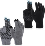 Womens Warm Gloves for Winter – Touch Screen, Soft Knit, Thermal, Lightweight, Anti-Slip, Windproof, Elastic Cuff