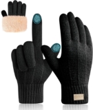 Womens Winter Gloves,Thermal Touch Screen Knitted Gloves with Soft Lining for Walking Running Skiing Outdoor