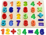 Wooden Jigsaw Puzzles for Kids Arithemetic Learning Colorful Aarabic Numerals Montessori Toys for Girls Boys Gifts
