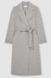 Wool-Blend Double-Breasted Blindseam Coat in Grey