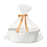 Woven Gift Basket with Bags and Ribbons, 30x20x12 Cm