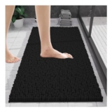 Wyewye Bath Mat 40x60cm Chenille Non-Slip Black