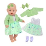 Xerteam 14-18 Inch Baby Doll Clothes Set, Green Tulle Skirt
