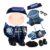 Xerteam 17cm Plush Boy Hoodie Set for Dolls Blue Plaid