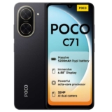 Xiaomi POCO C71 4G Smartphone, 4GB 128GB, Black, UNISOC T7250 processor, 5200mAh battery