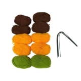 XingShengLink 10 Skeins Acrylic-Polyester Crochet Yarn Kit with Green Wire