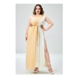 Xpluswear Khaki Golden Goddess Maxi Dress