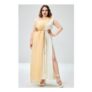 Xpluswear Khaki Golden Goddess Maxi Dress